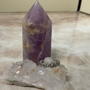 Sold/ Sterling silver ring with diamonds/ sold